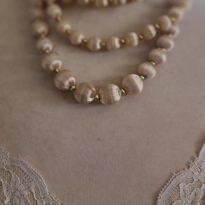 Vintage 1950s Mrs. Maisel Satin Beaded Necklace Strand, Colorful mid century MOD